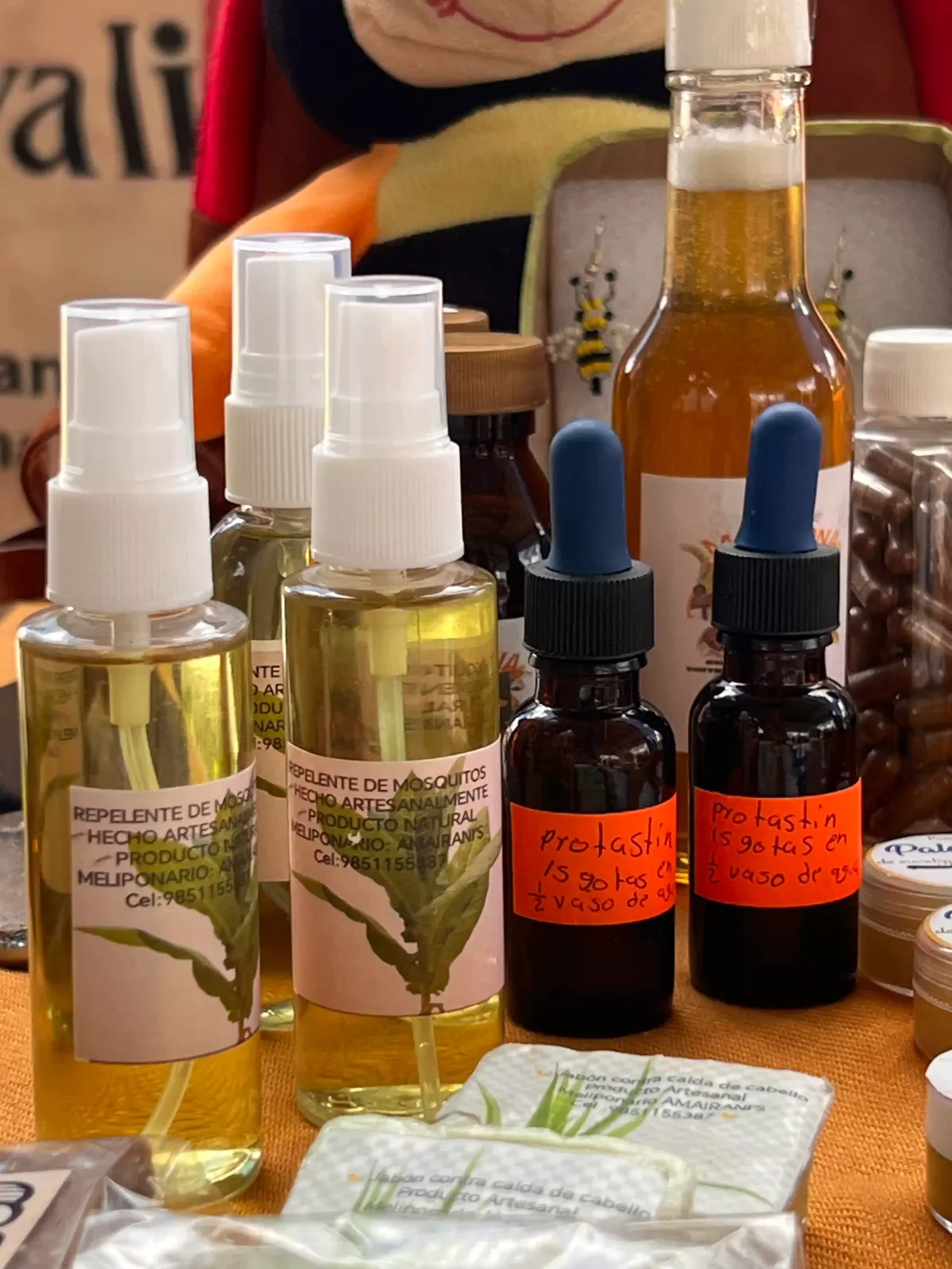 Miel, propóleo y cosméticos elaborados con la abeja melipona Xunán-Kab